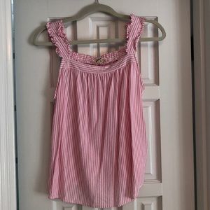 Pink and white striped top